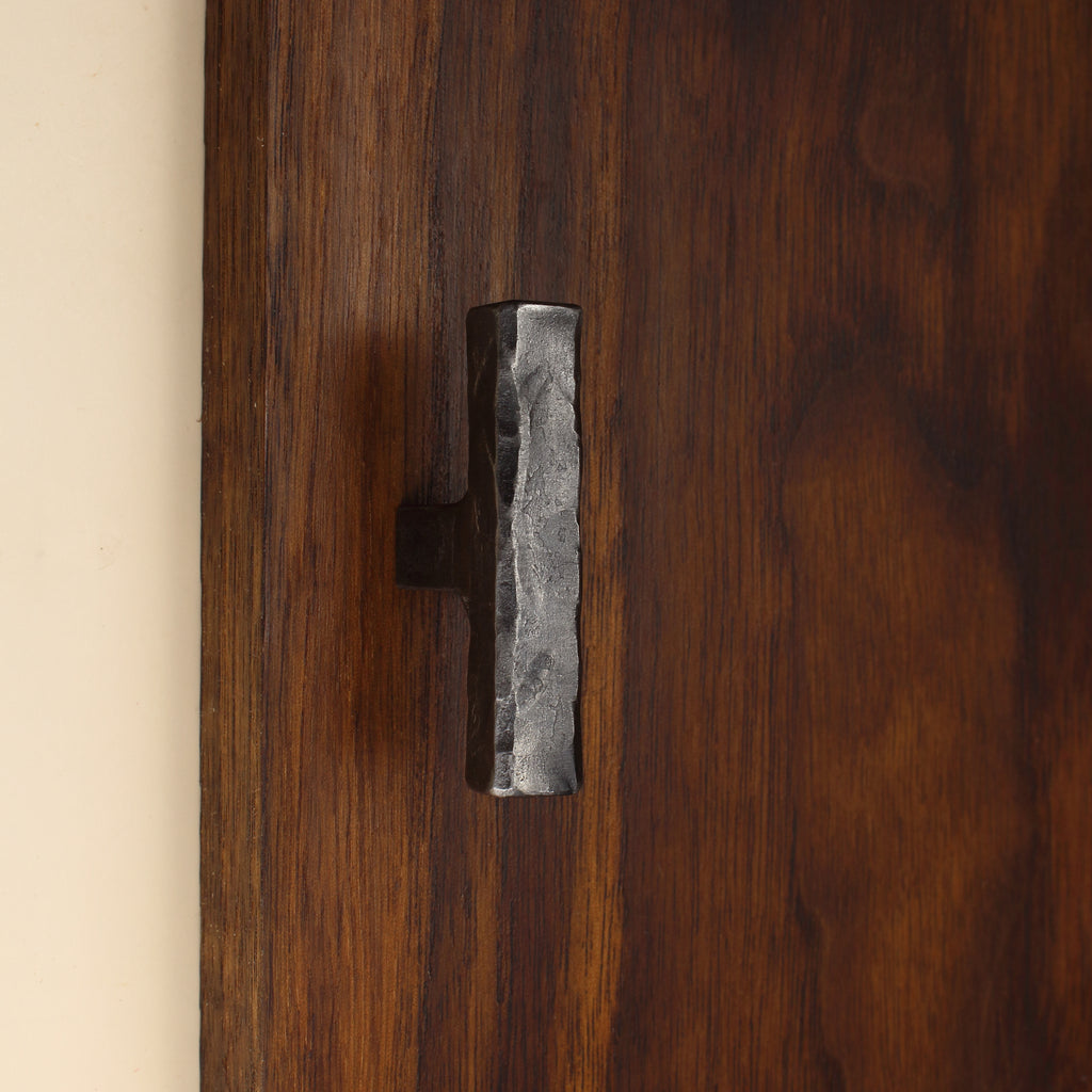 Hammered Square Tee Knob - Brushed - Individual