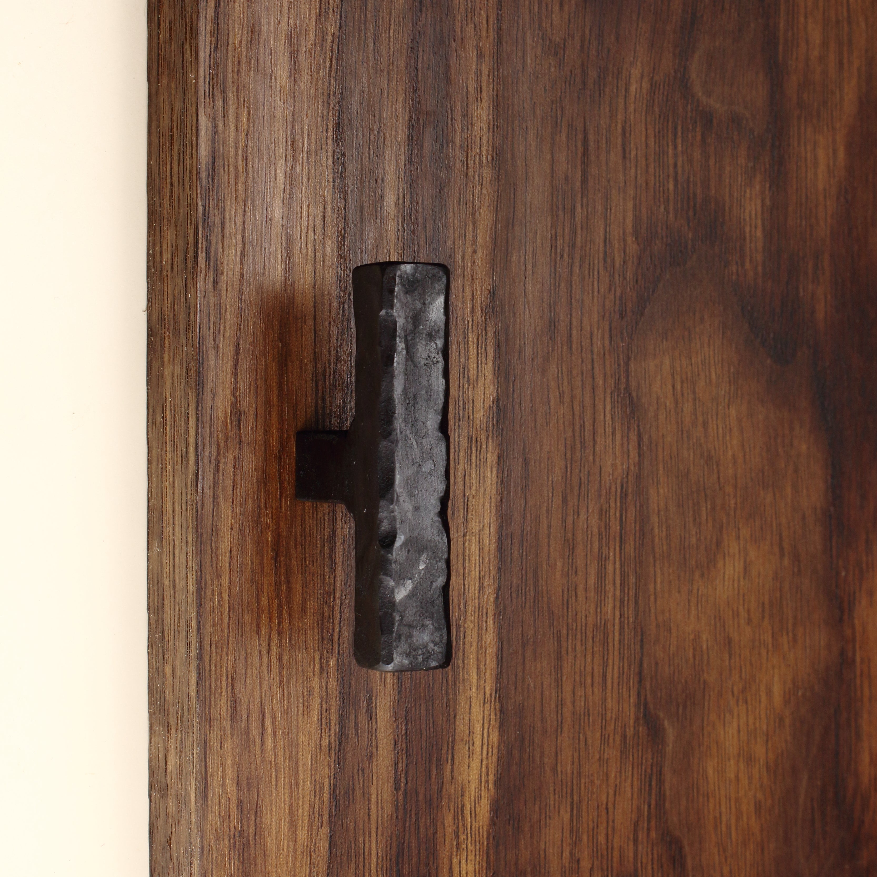 Hammered Square Tee Knob - Blackened - Individual