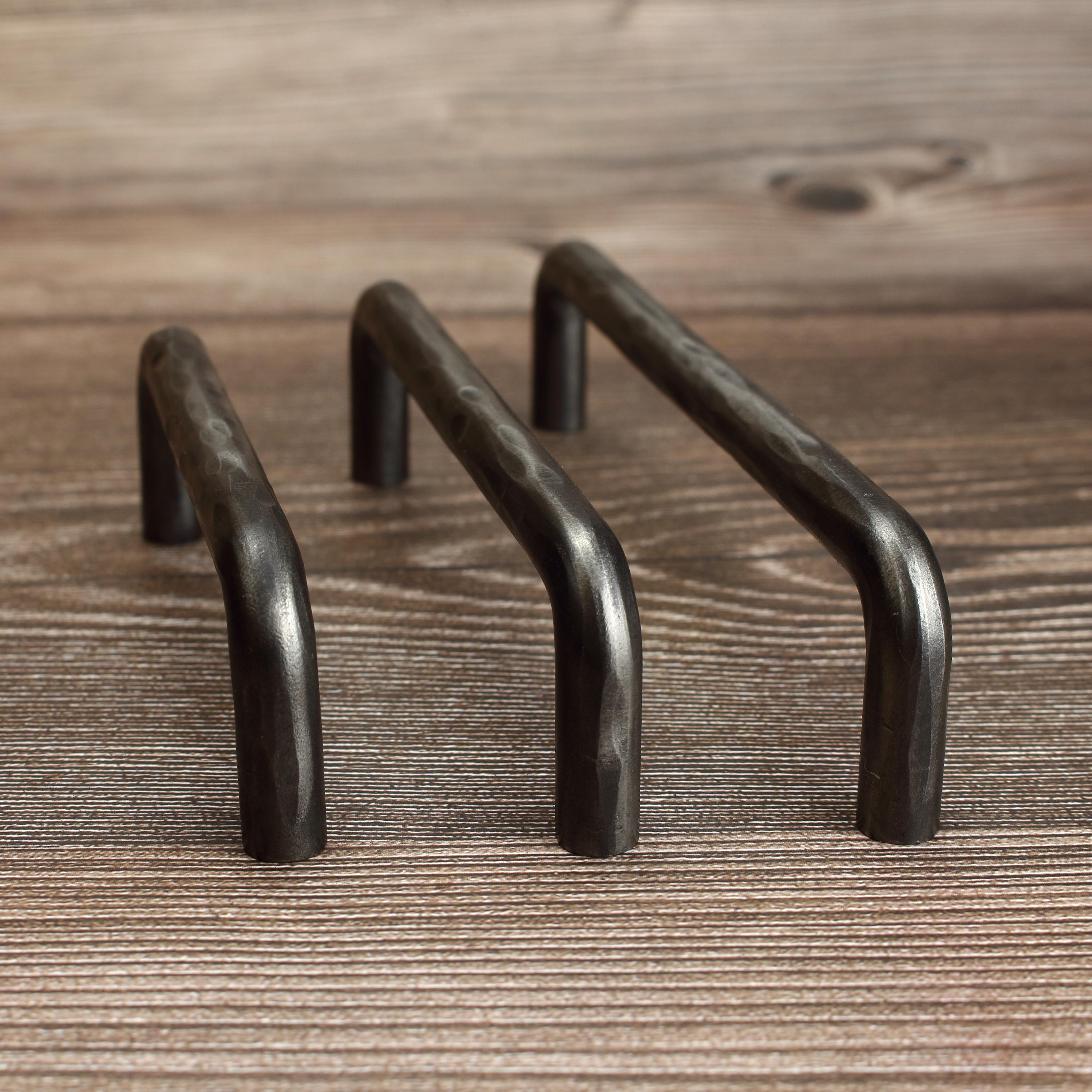 Hammered Round Threaded Cabinet Pull - Brushed - Individual
