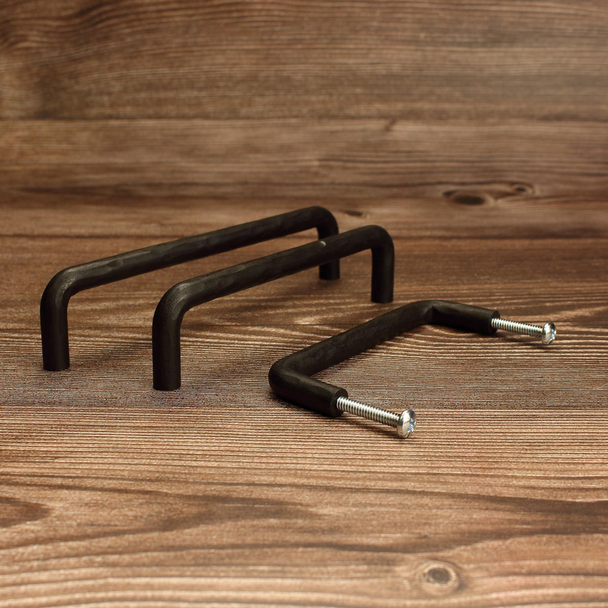 Hammered Round Threaded Cabinet Pull - Blackened - Individual