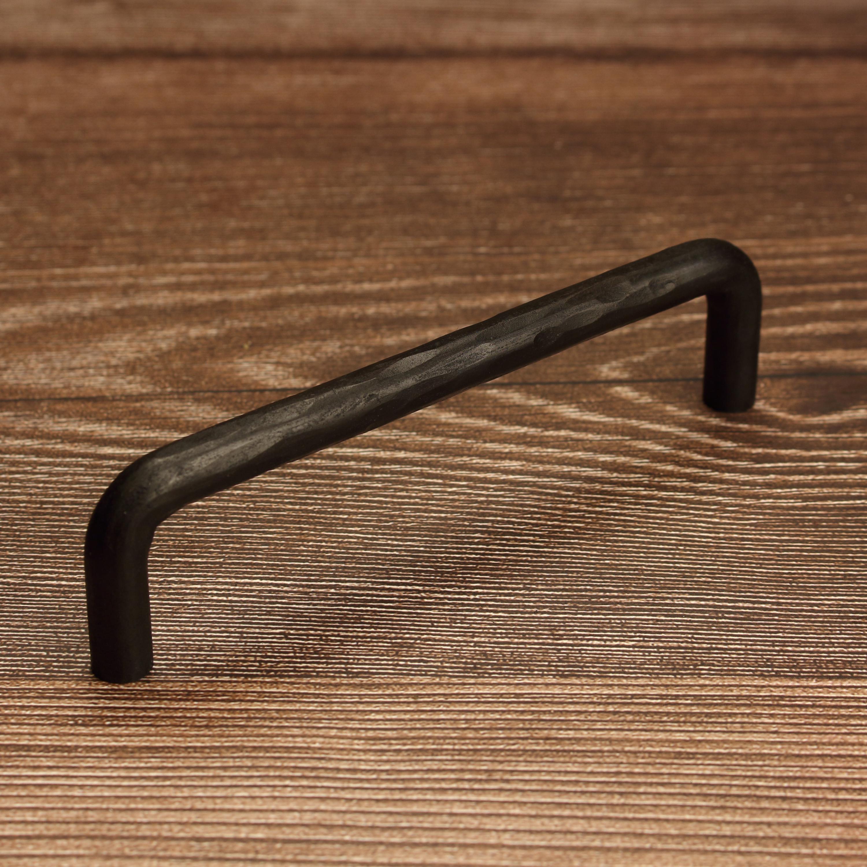 Hammered Round Threaded Cabinet Pull - Blackened - Individual