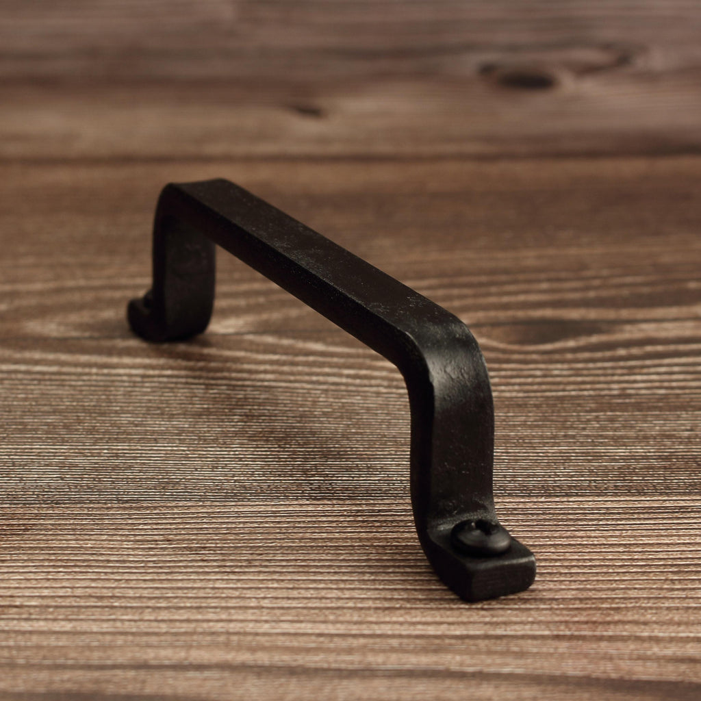 Barn Door Style Cabinet Pull - 1/2" Wide - Blackened - Individual