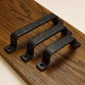 Hammered Barn Door Style Cabinet Pull - 3/4" Wide - Blackened - Individual