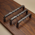 Twisted Square Threaded Cabinet Pull - Brushed - Individual