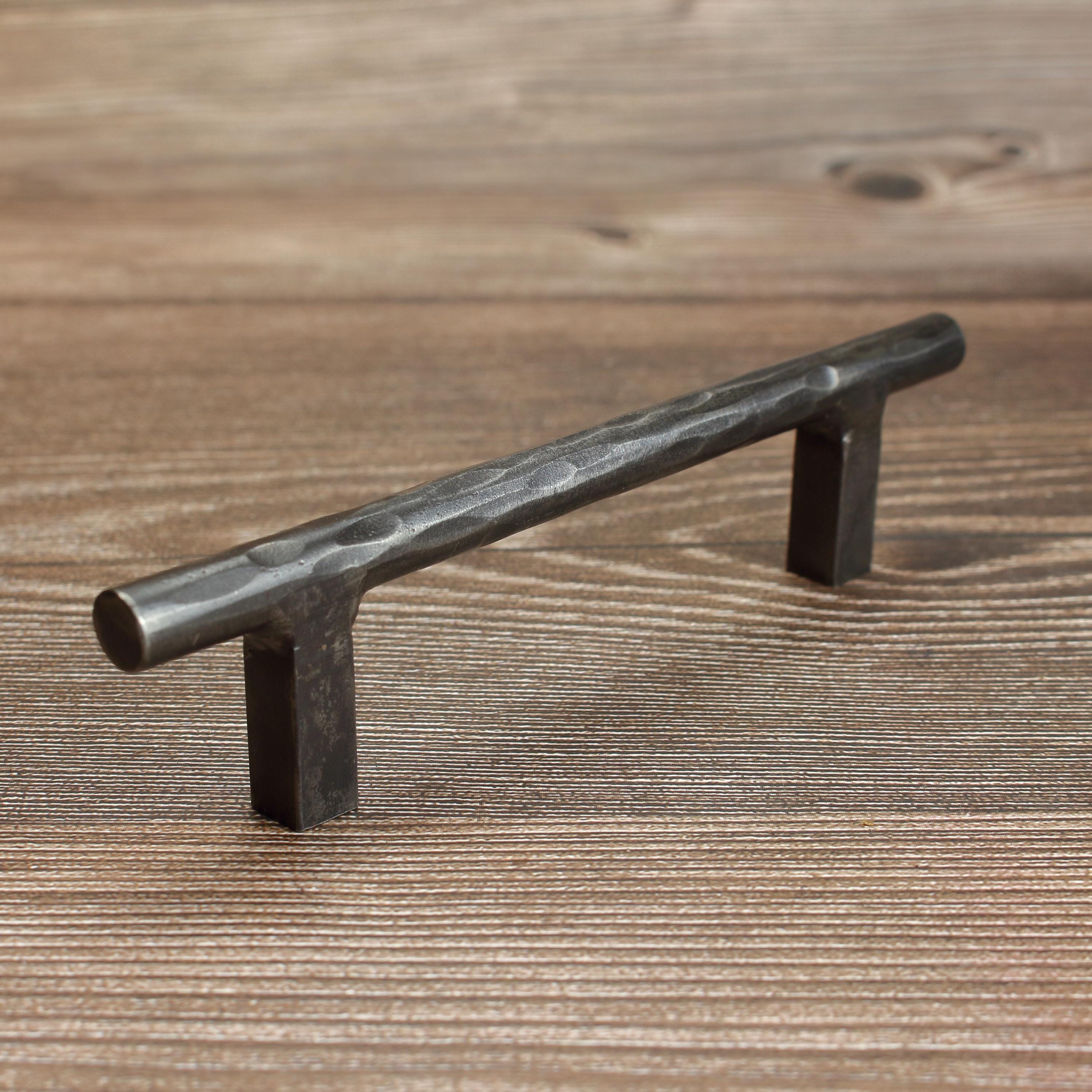 Hammered Round Stem Cabinet Pull - Brushed - Individual