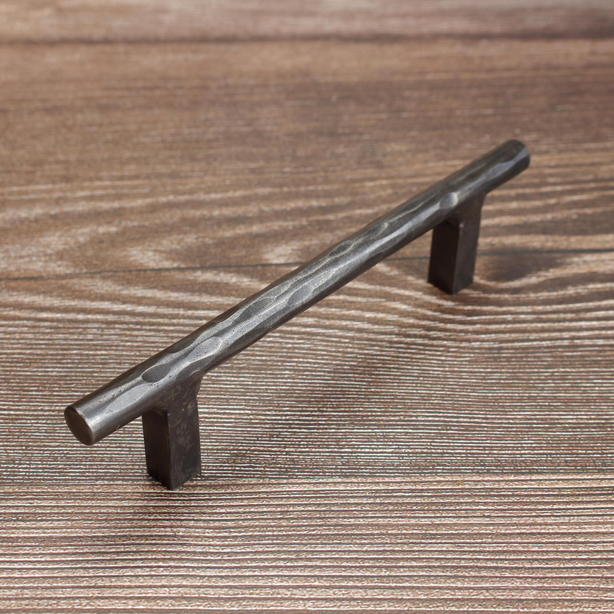 Hammered Round Stem Cabinet Pull - Brushed - Individual