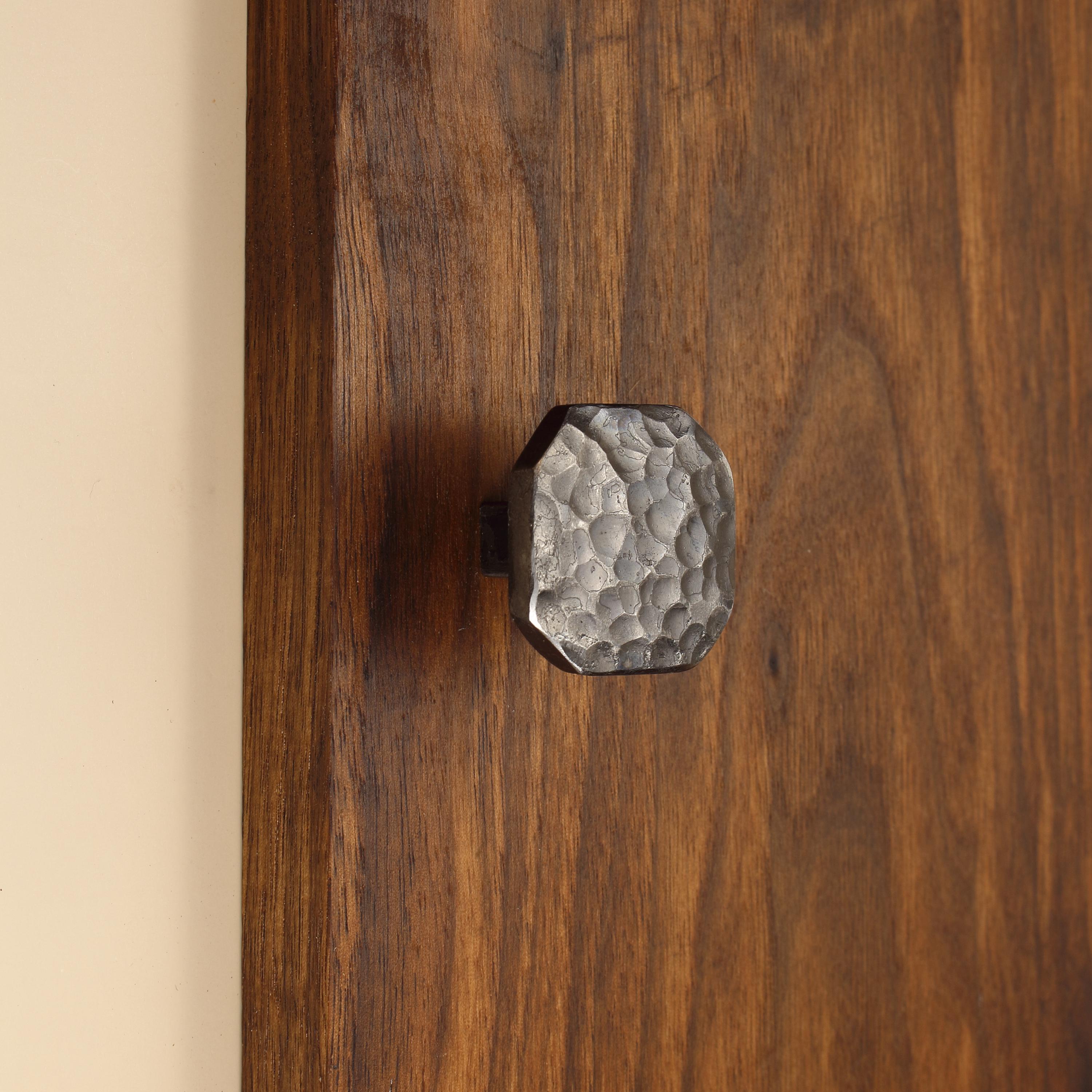 Octagon Stippled Knob - Brushed - Individual