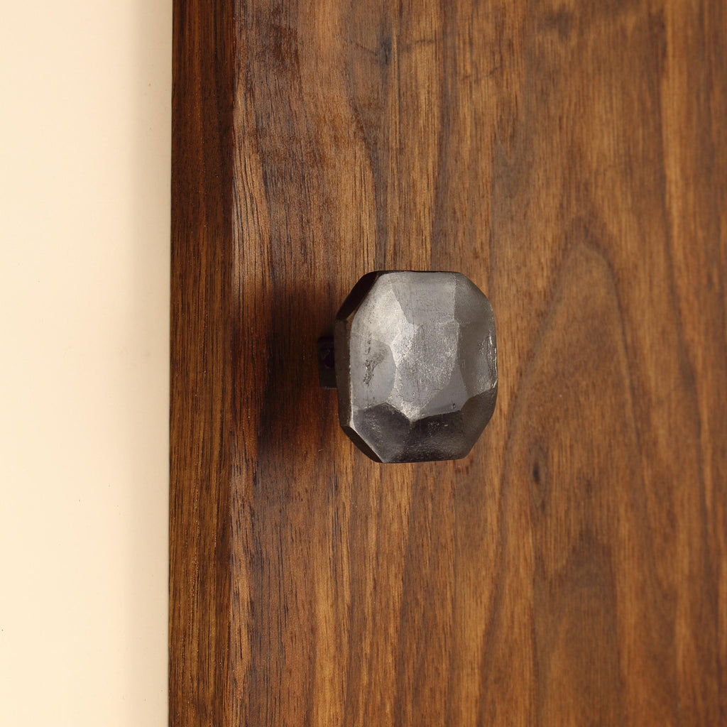 Octagon Hammered Knob - Brushed - Individual