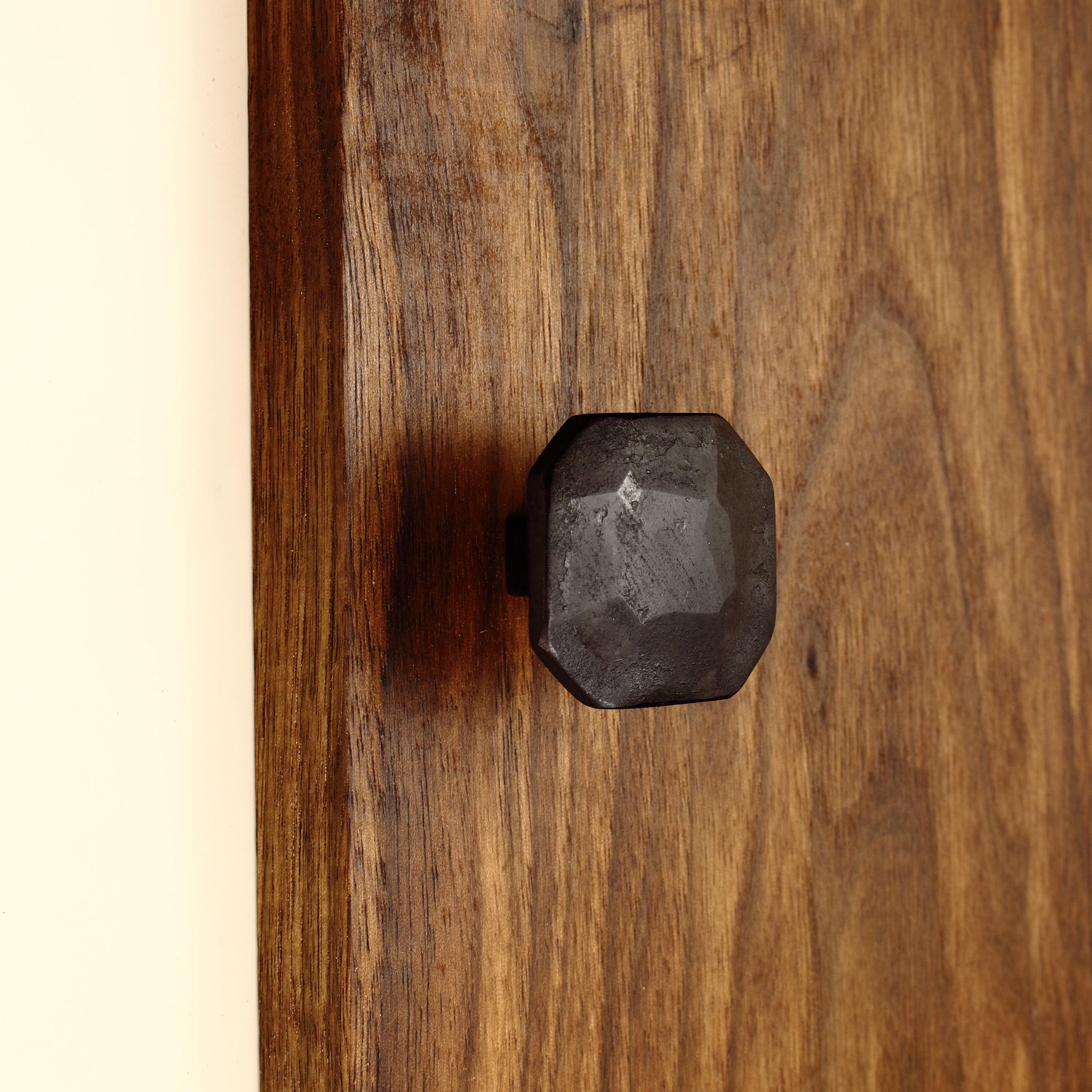 Octagon Hammered Knob - Blackened - Individual