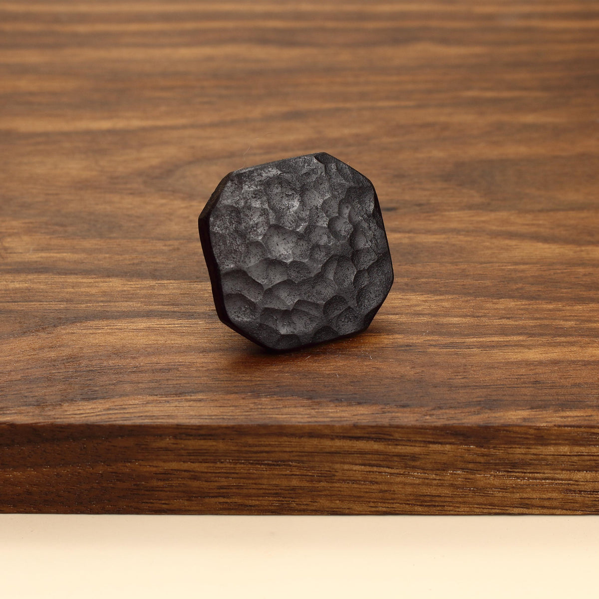 Octagon Stippled Knob - Blackened - Individual