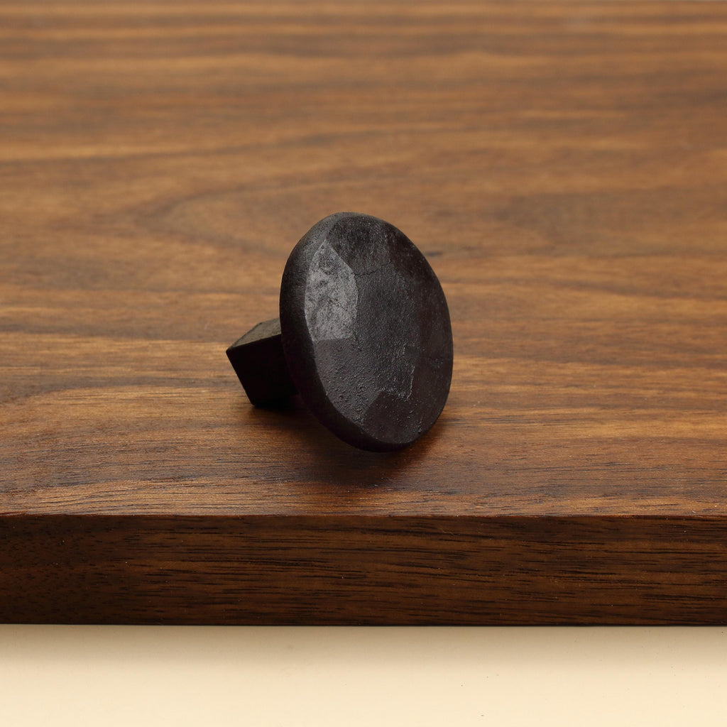 Round Hammered Knob - Blackened - Individual