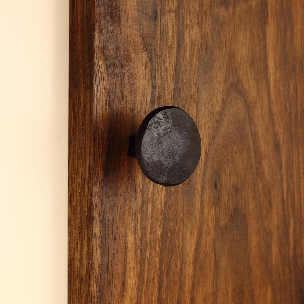 Round Hammered Knob - Blackened - Individual