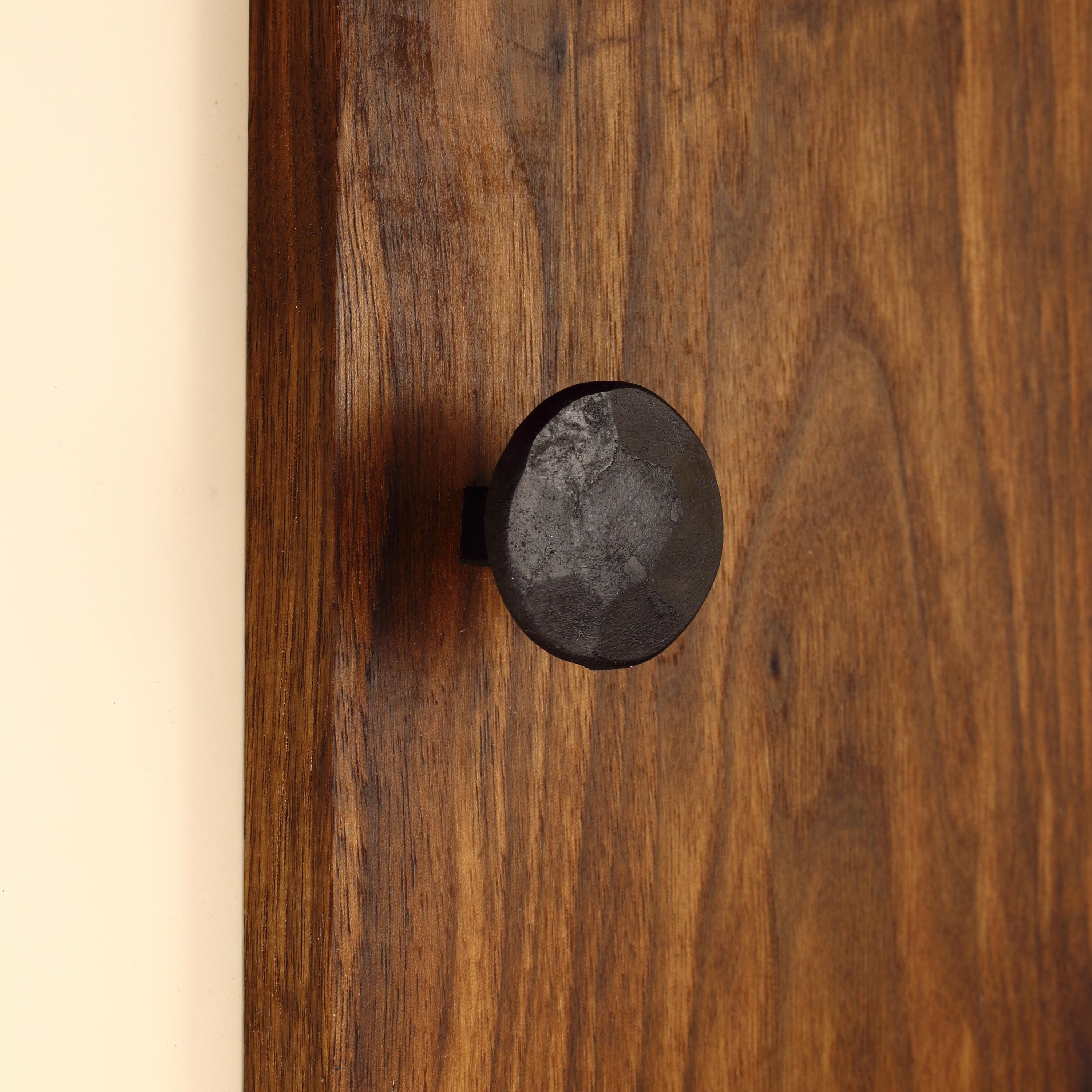 Round Hammered Knob - Blackened - Individual