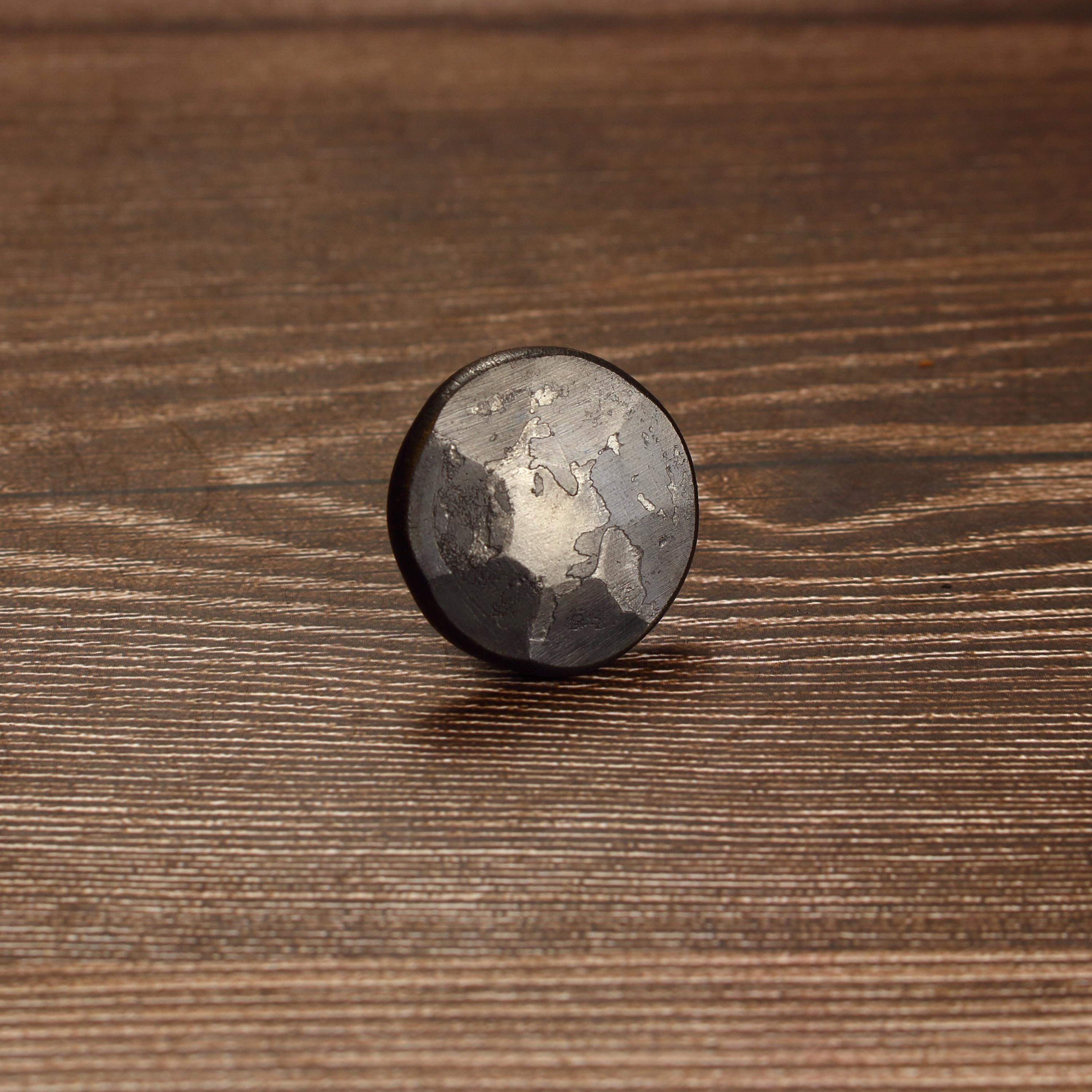 Round Hammered Knob - Brushed - Individual