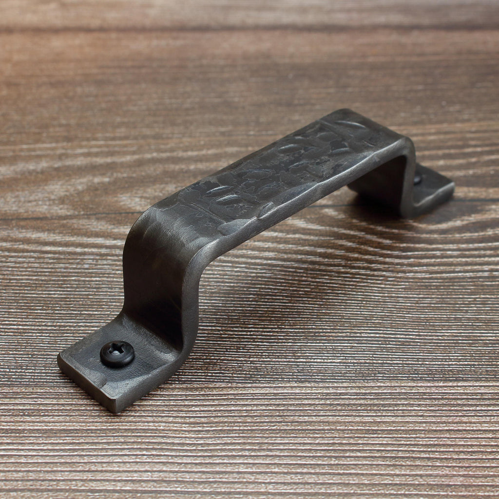 Hammered Barn Door Style Cabinet Pull - 1" Wide - Brushed - Individual