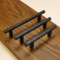 Hammered Square Stem Cabinet Pull - Blackened - Individual