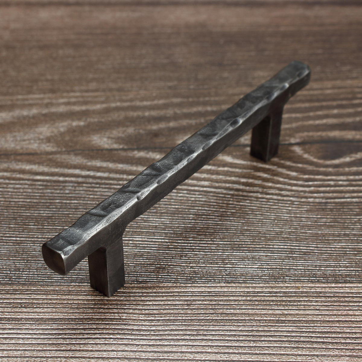 Hammered Square Stem Cabinet Pull - Brushed - Individual