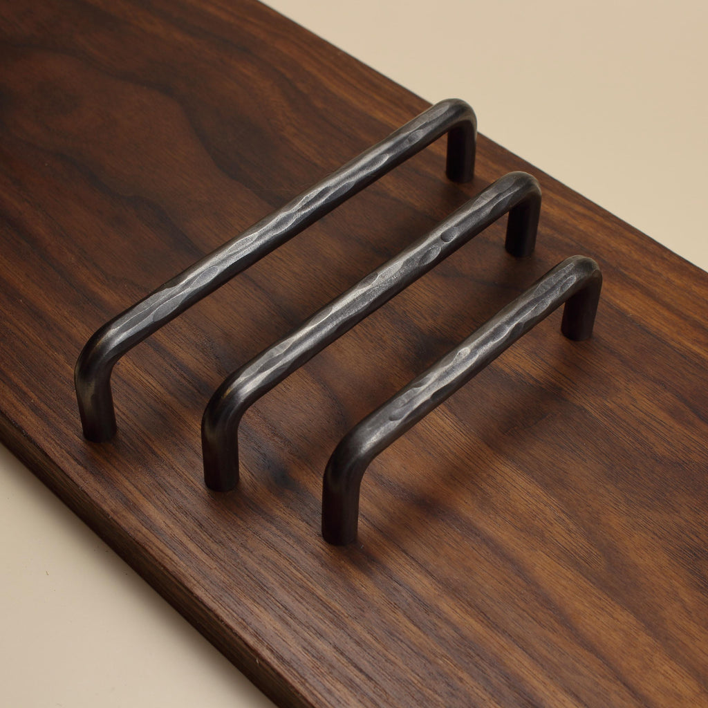 Hammered Round Threaded Cabinet Pull - Brushed - Individual