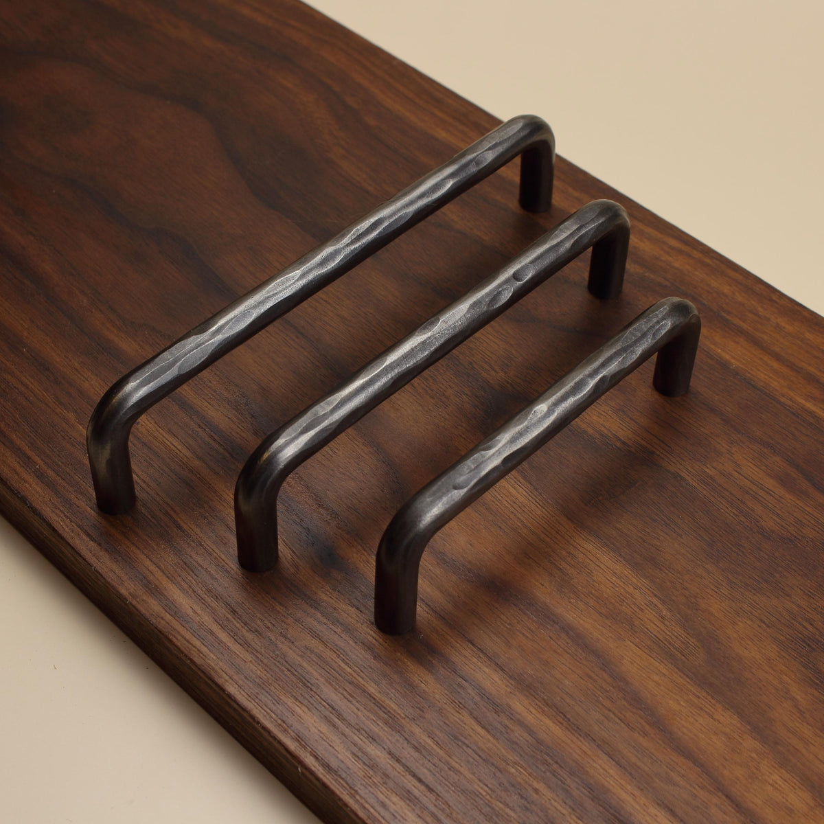 Hammered Round Threaded Cabinet Pull - Brushed - Individual