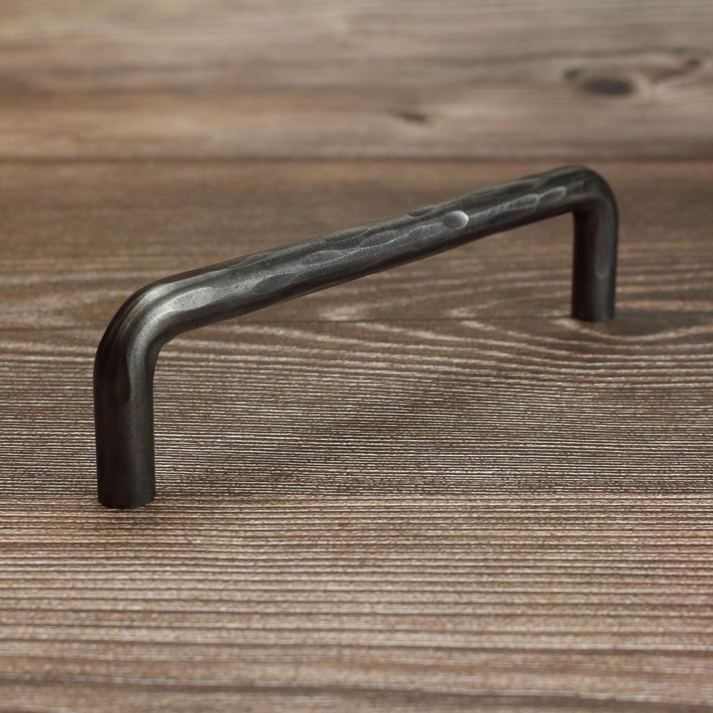 Hammered Round Threaded Cabinet Pull - Brushed - Individual