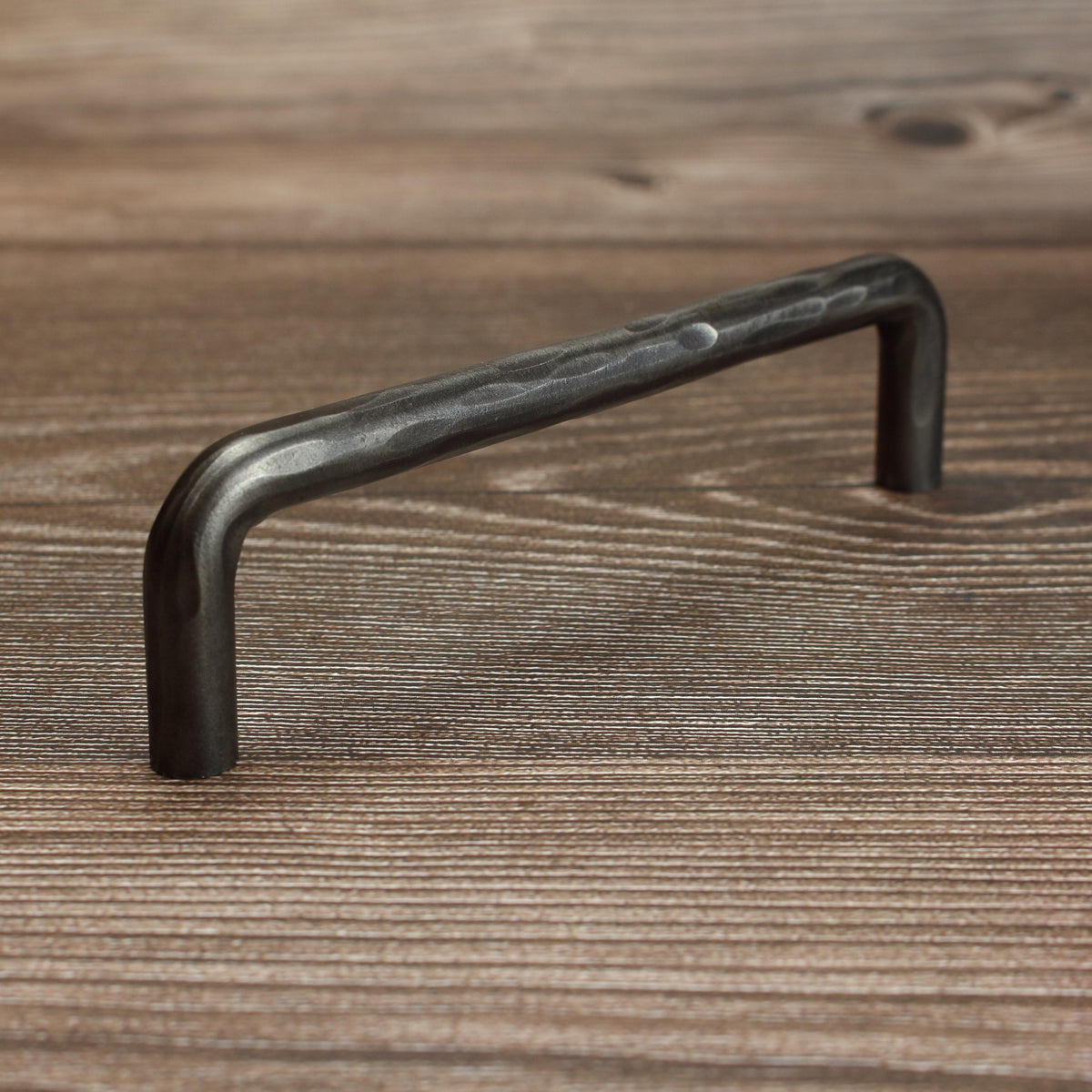 Hammered Round Threaded Cabinet Pull - Brushed - Individual