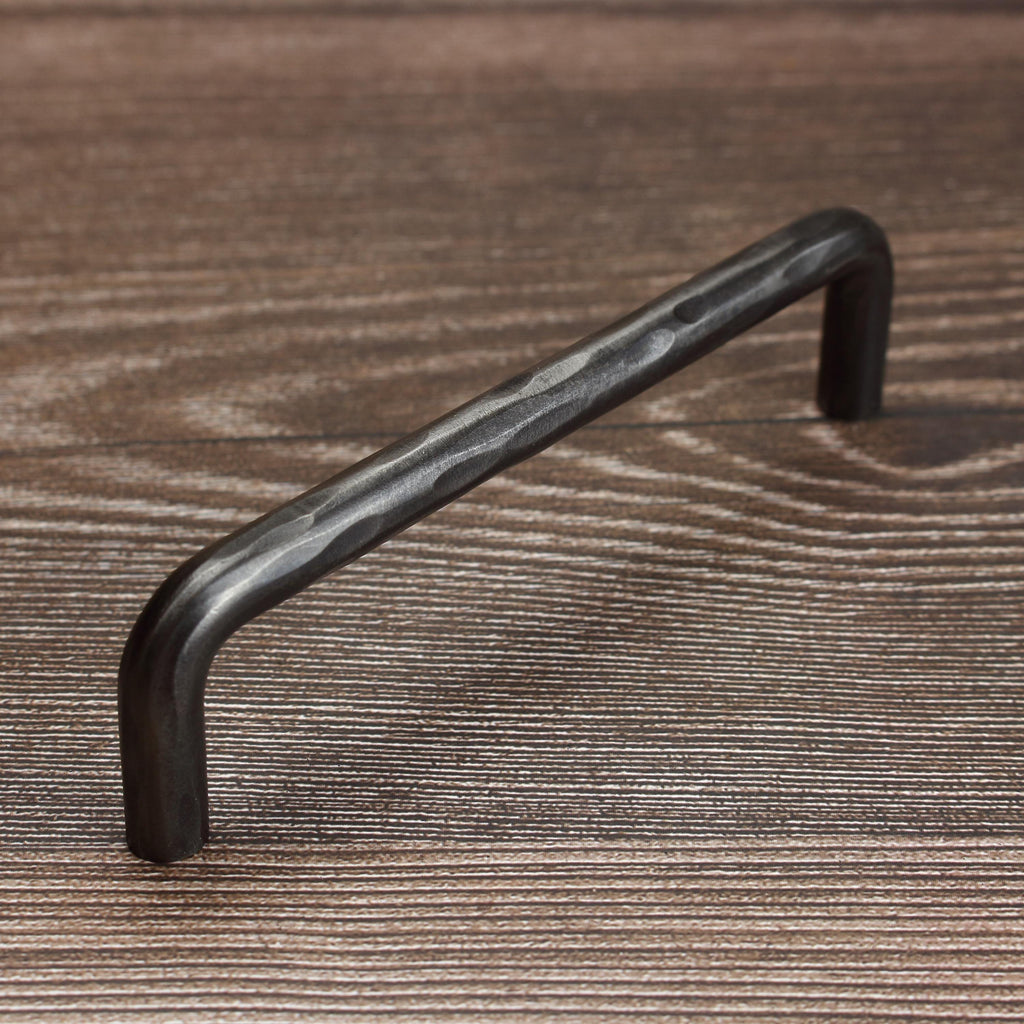 Hammered Round Threaded Cabinet Pull - Brushed - Individual