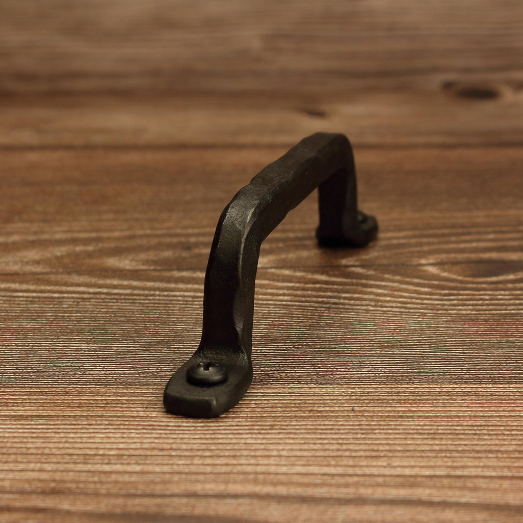 Hammered Square Foot Cabinet Pull - Blackened - Individual