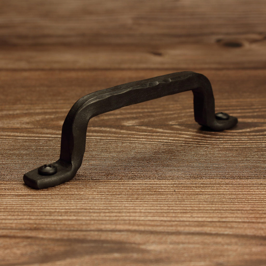 Hammered Square Foot Cabinet Pull - Blackened - Individual