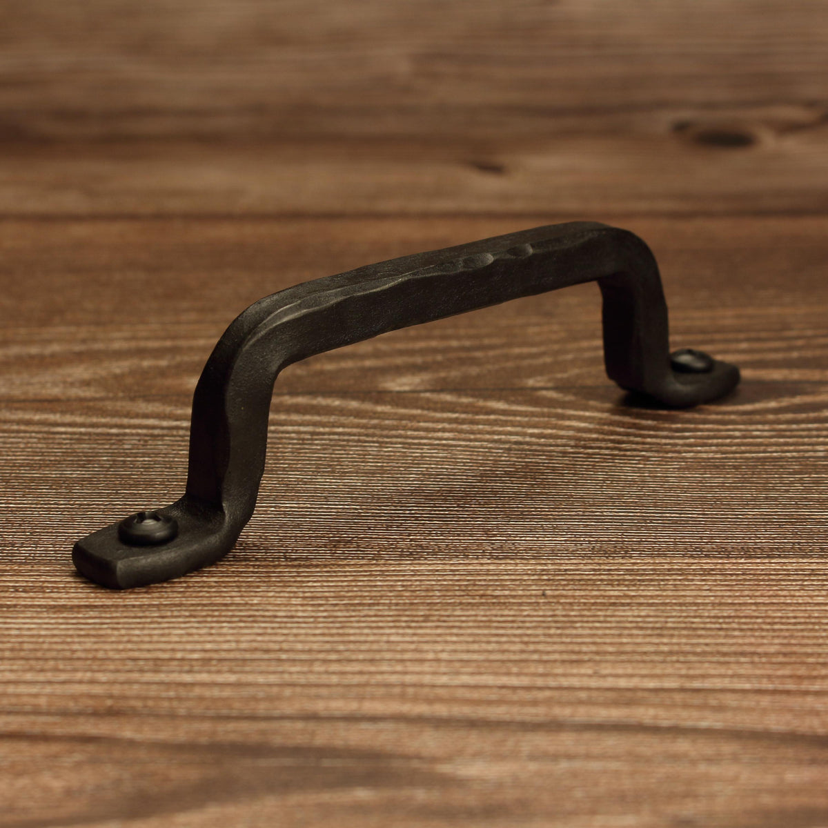 Hammered Square Foot Cabinet Pull - Blackened - Individual