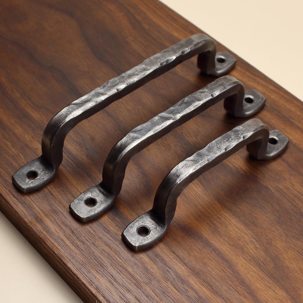 Hammered Square Foot Cabinet Pull - Brushed - Individual