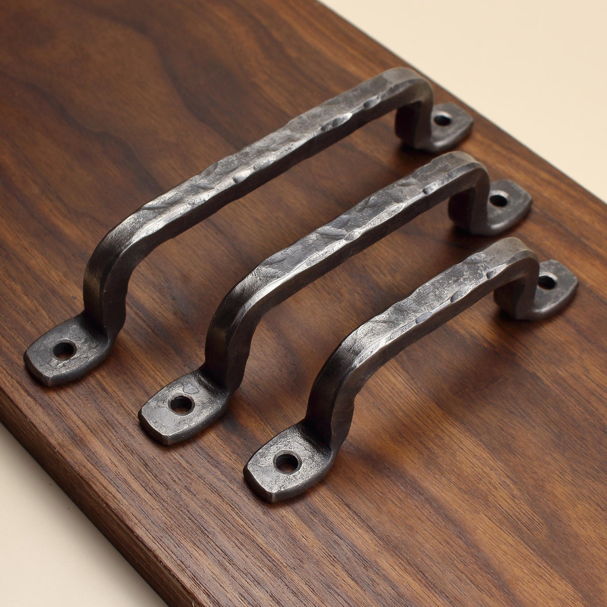 Hammered Square Foot Cabinet Pull - Brushed - Individual