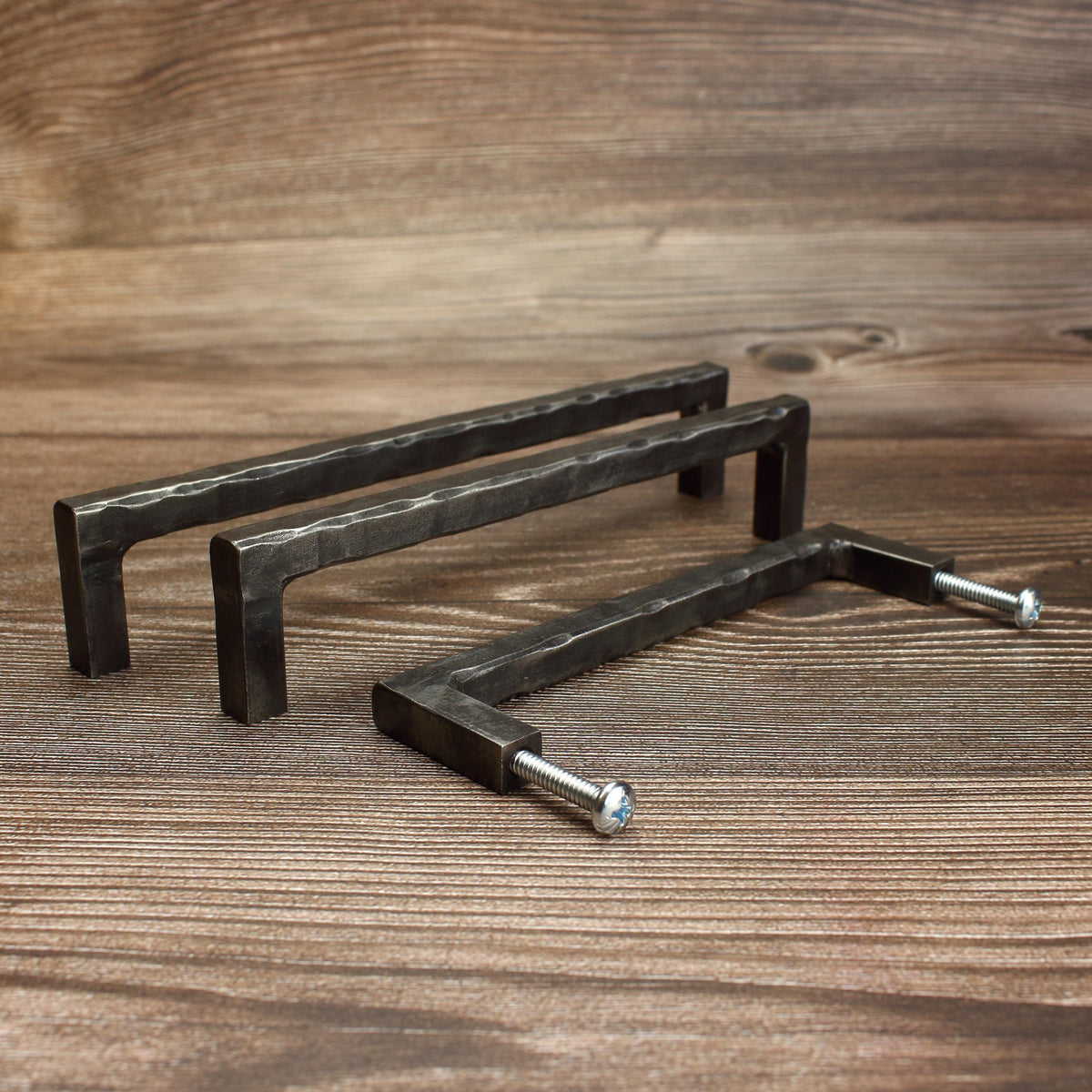 Hammered End Stem Cabinet Pull -Brushed - Individual