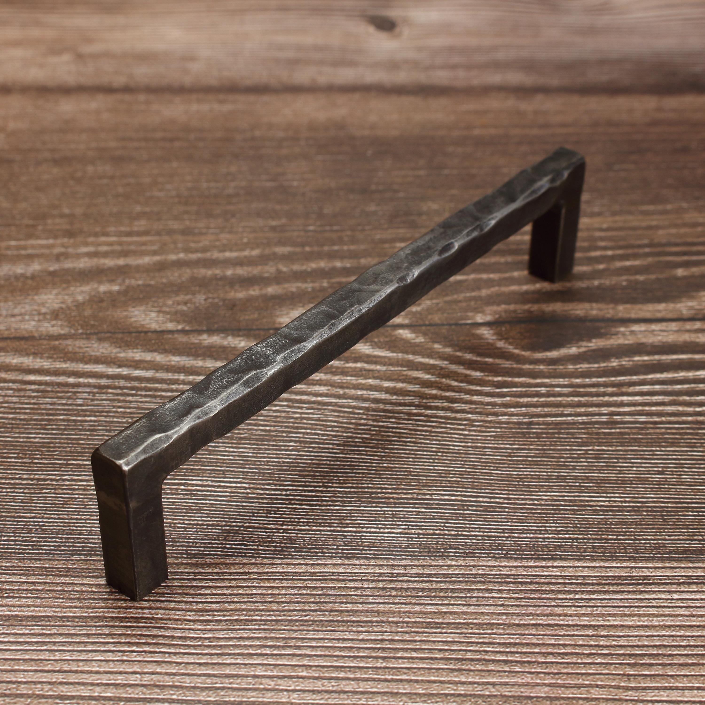 Hammered End Stem Cabinet Pull -Brushed - Individual
