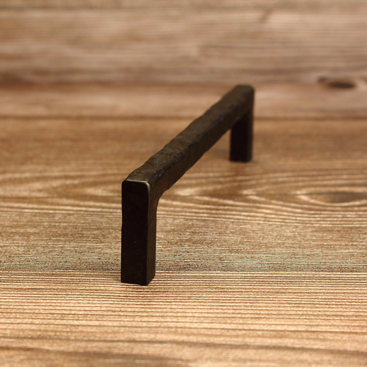 Hammered End Stem Cabinet Pull - Blackened - Individual