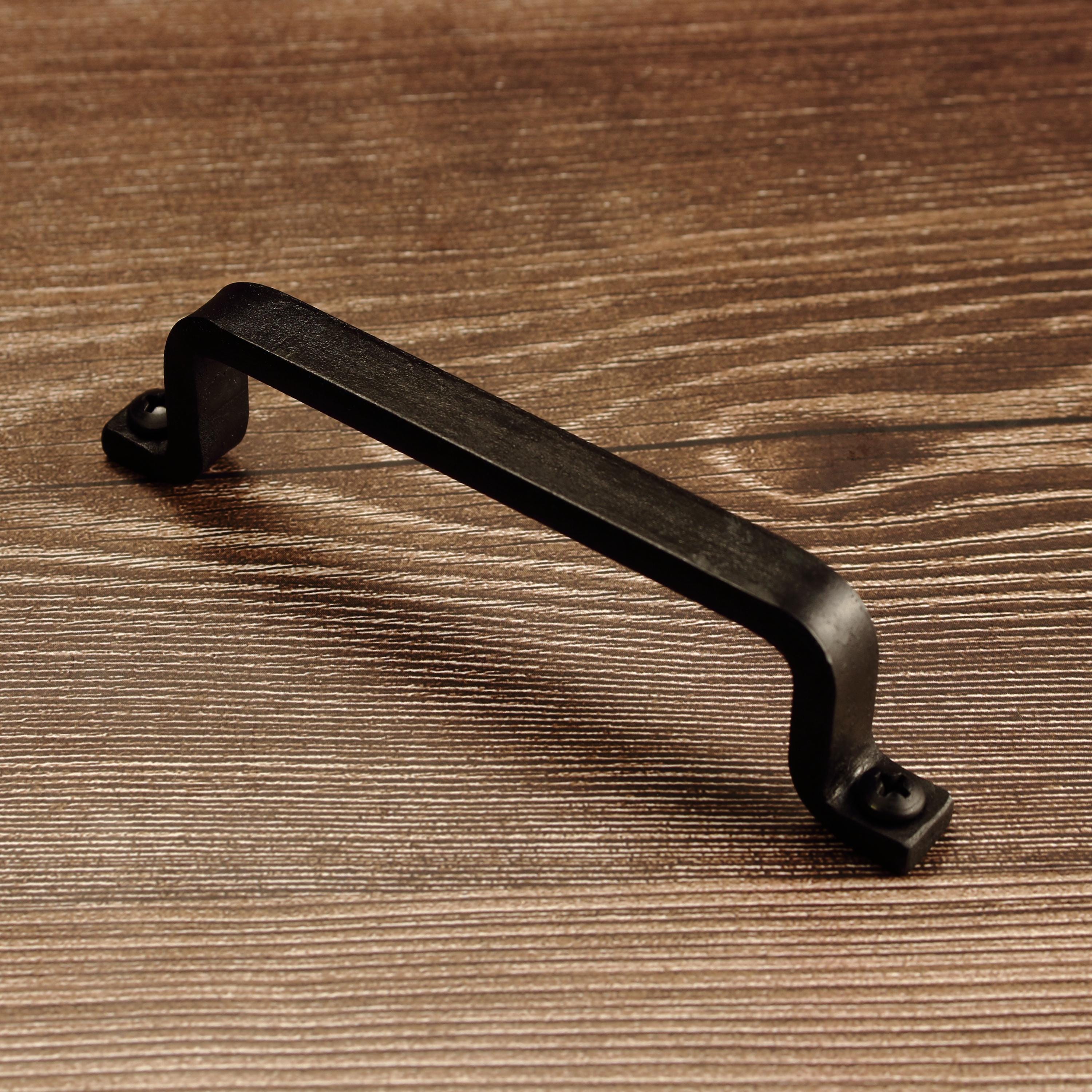 Barn Door Style Cabinet Pull - 1/2" Wide - Blackened - Individual