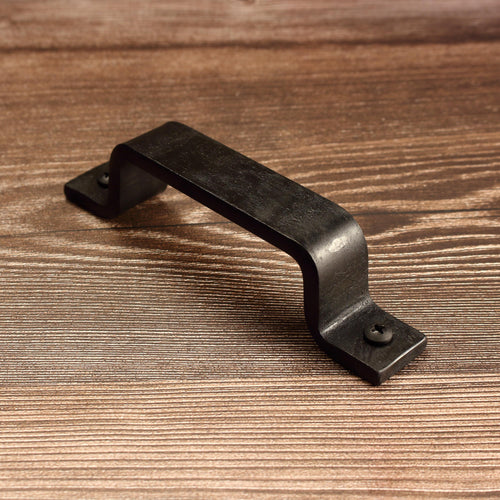 Barn Door Style Cabinet Pull - 1" Wide - Blackened
