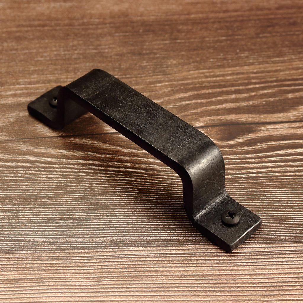 Barn Door Style Cabinet Pull - 1" Wide - Blackened
