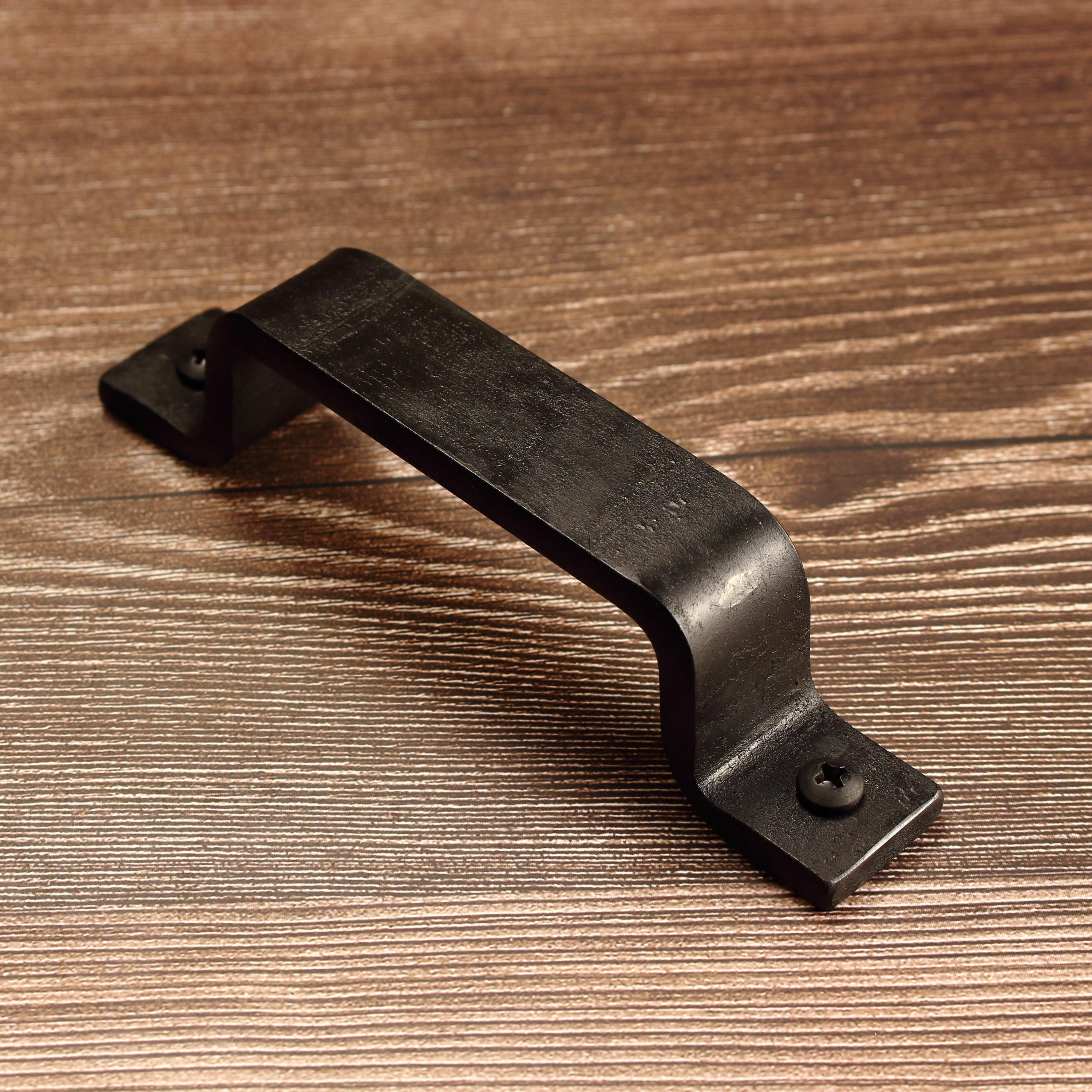 Barn Door Style Cabinet Pull - 1" Wide - Blackened
