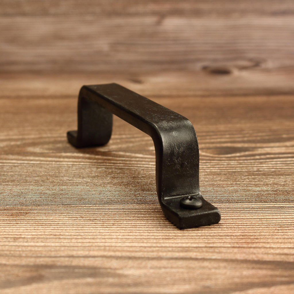 Barn Door Style Cabinet Pull - 3/4" Wide - Blackened - Individual