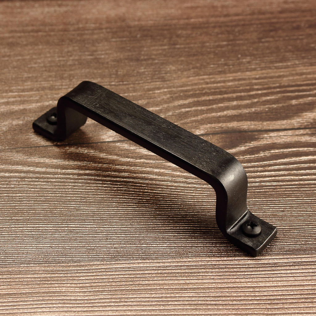 Barn Door Style Cabinet Pull - 3/4" Wide - Blackened - Individual
