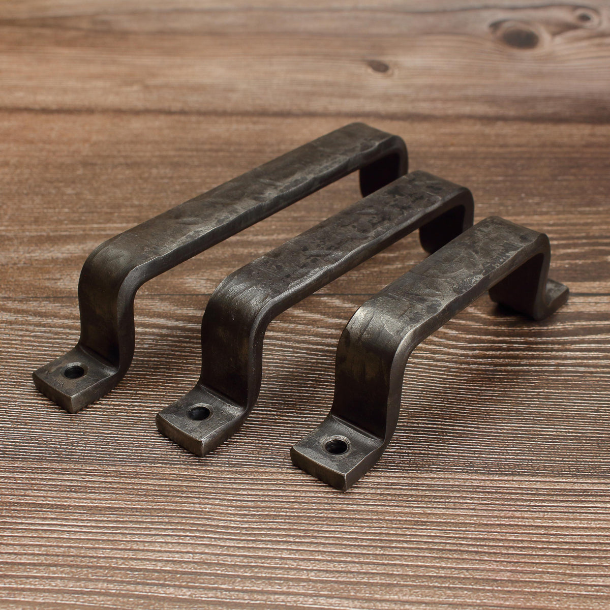 Hammered Barn Door Style Cabinet Pull - 3/4" Wide - Brushed - Individual