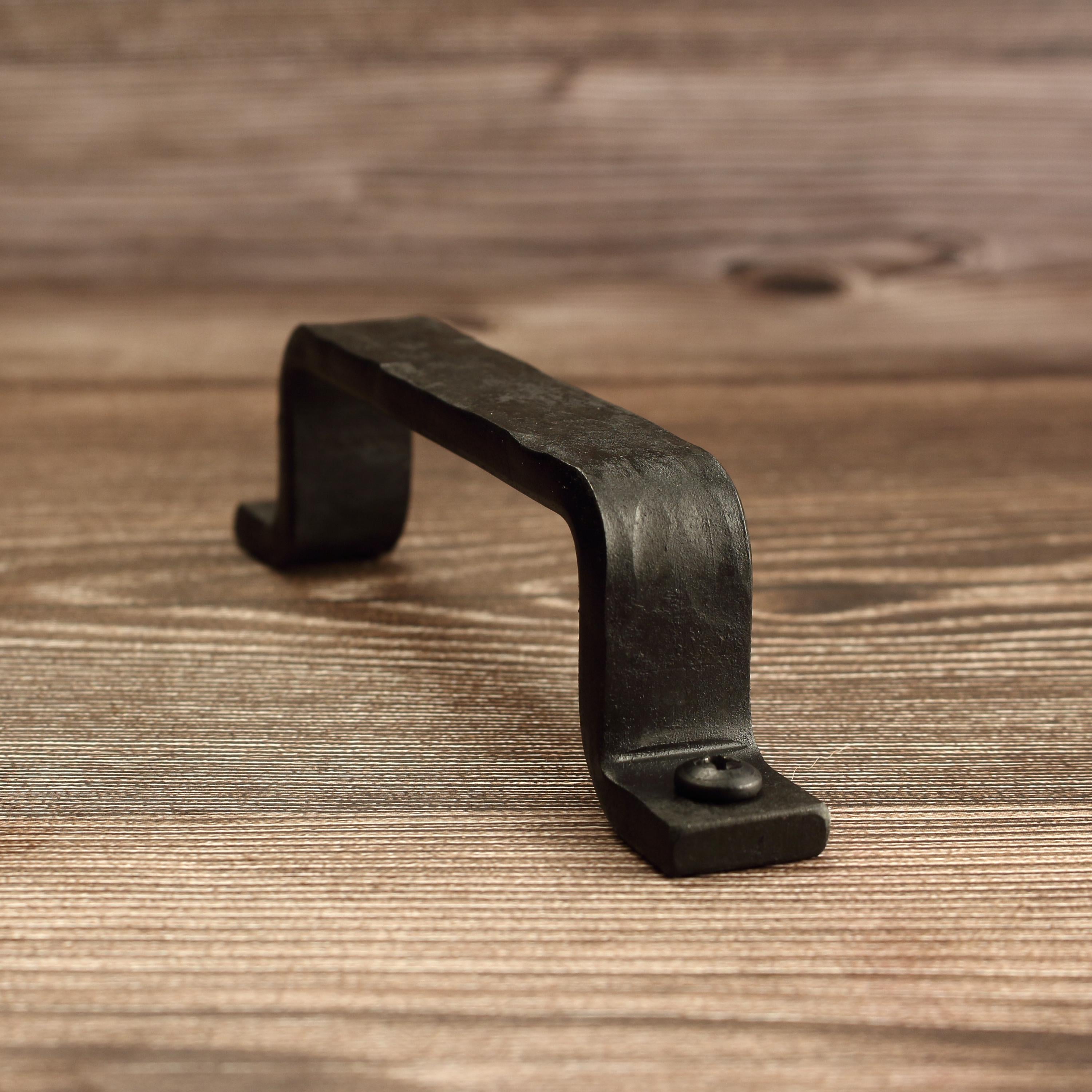 Hammered Barn Door Style Cabinet Pull - 3/4" Wide - Blackened - Individual