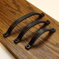 Curved Barn Door Style Cabinet Pull - 1/2" Wide - Blackened - Individual