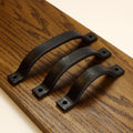 Curved Barn Door Style Cabinet Pull - 3/4" Wide - Blackened - Individual