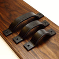 Curved Barn Door Style Cabinet Pull - 1" Wide - Blackened - Individual