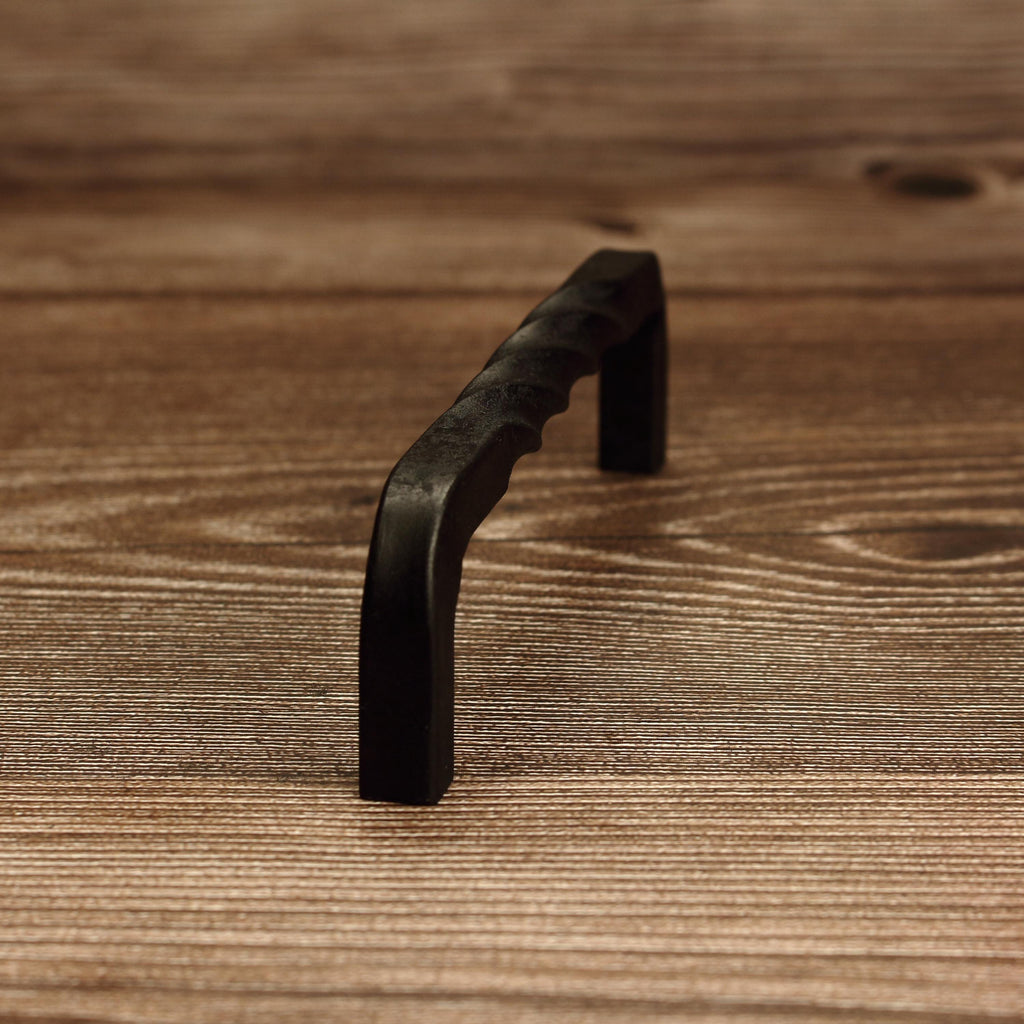 Twisted Square Threaded Cabinet Pull - Blackened - Individual