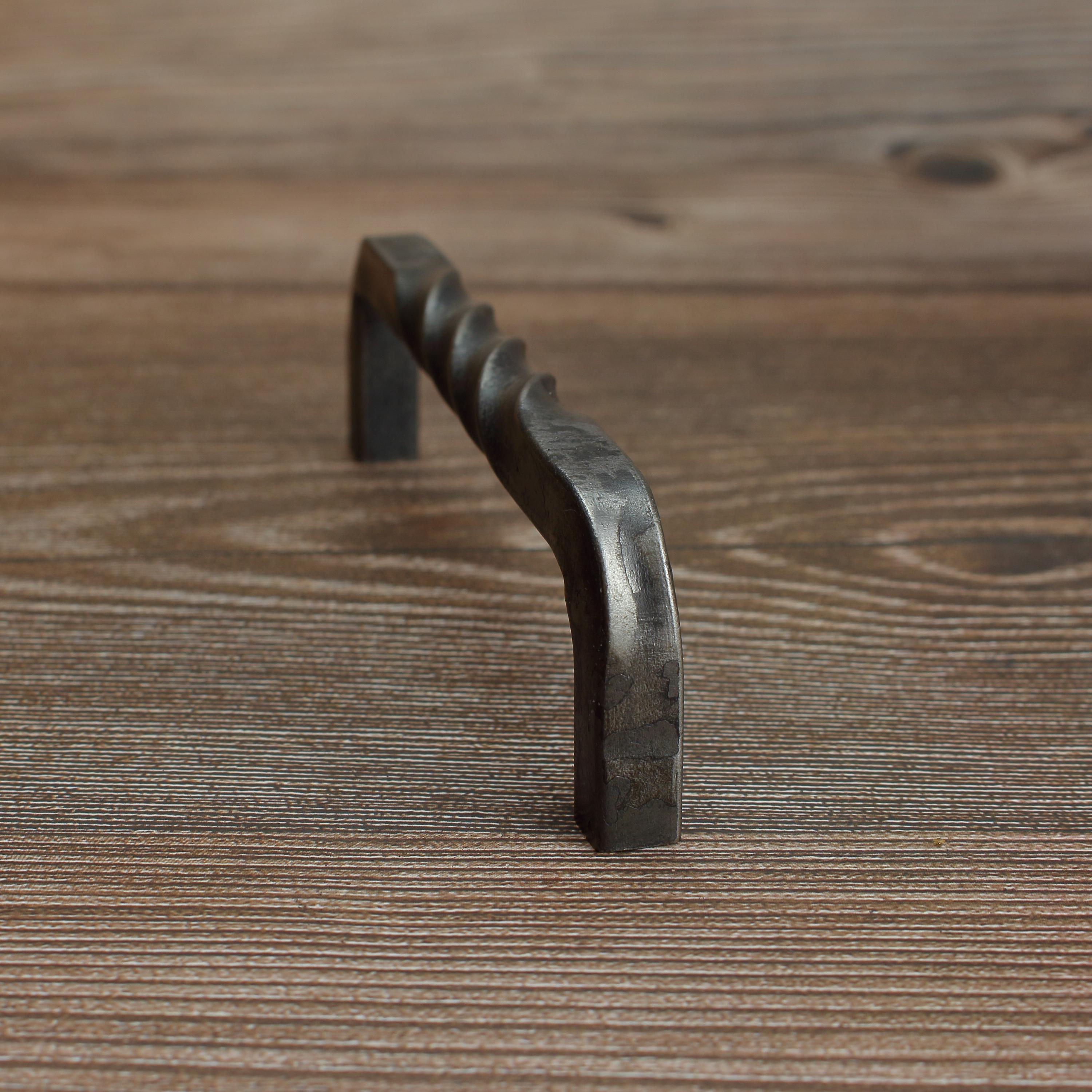Twisted Square Threaded Cabinet Pull - Brushed - Individual
