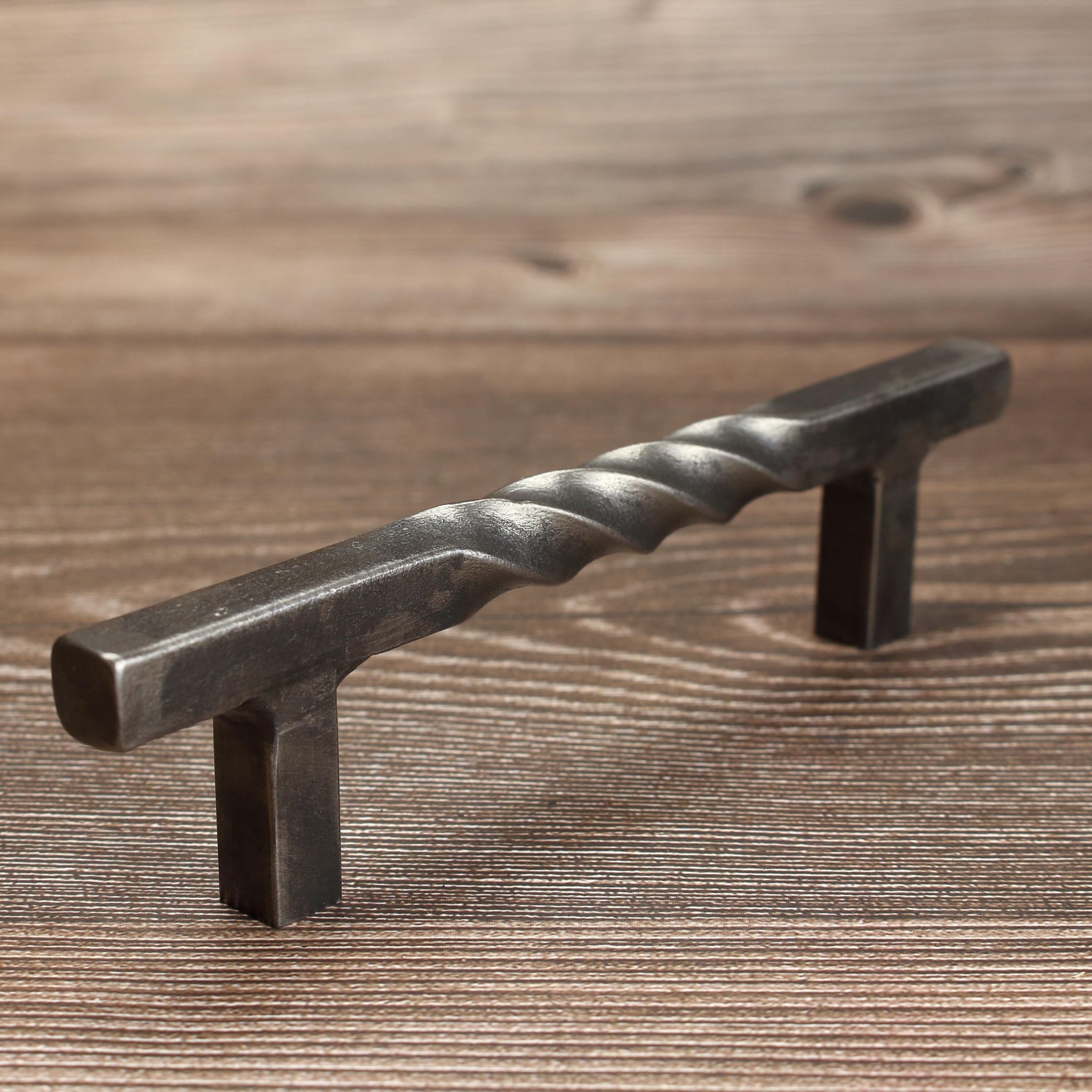 Twisted Square Stem Cabinet Pull - Brushed - Individual