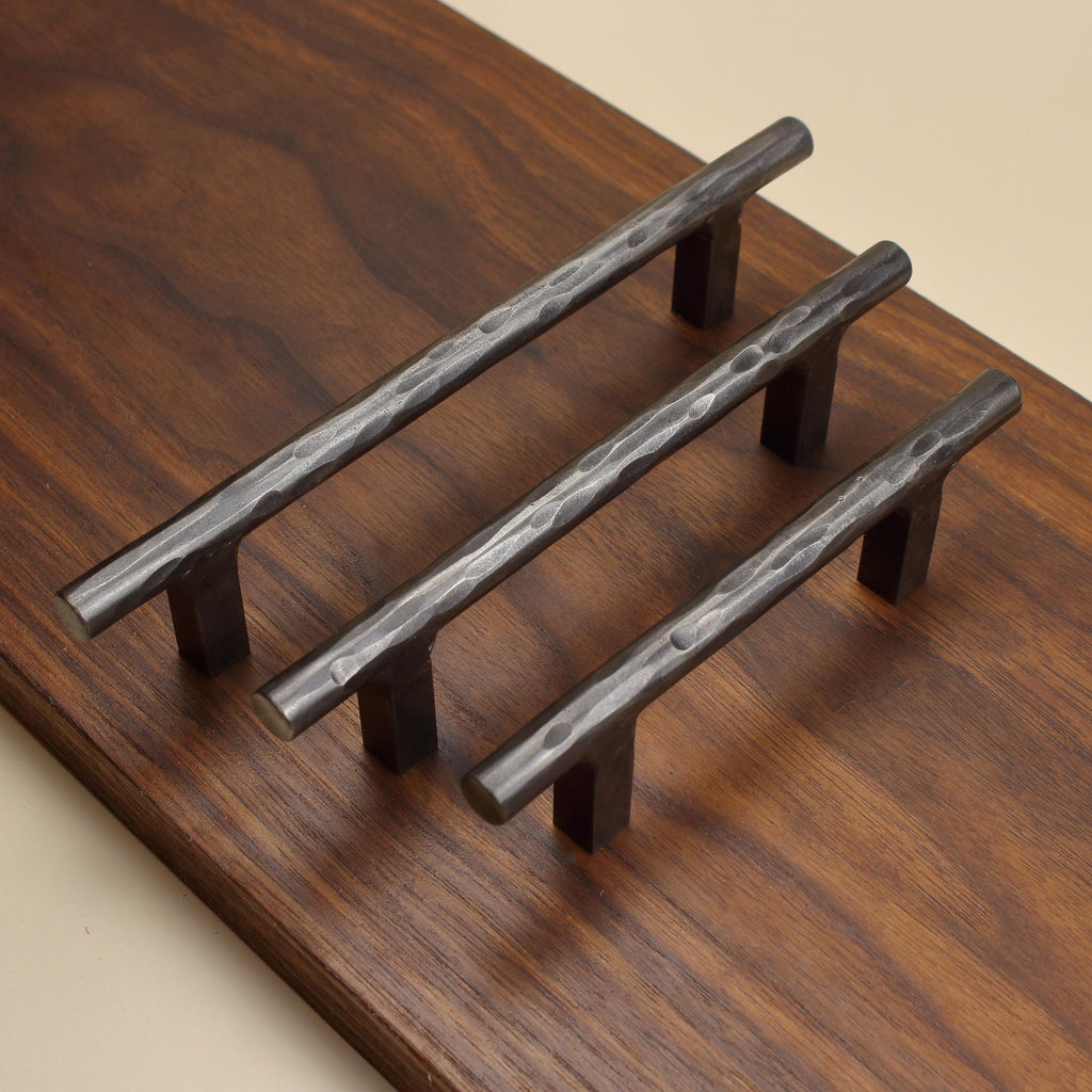 Hammered Round Stem Cabinet Pull - Brushed - Individual