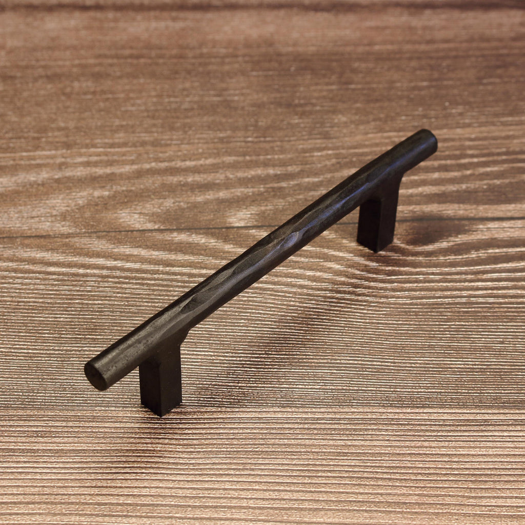 Hammered Round Stem Cabinet Pull - Blackened - Individual